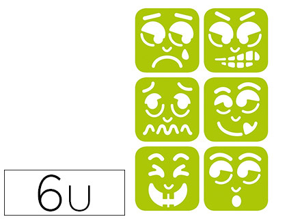 POCHOIR DTM EXPRESSIONS 145X145MM MODÈLES ASSORTIS LOT 6 UNITÉS