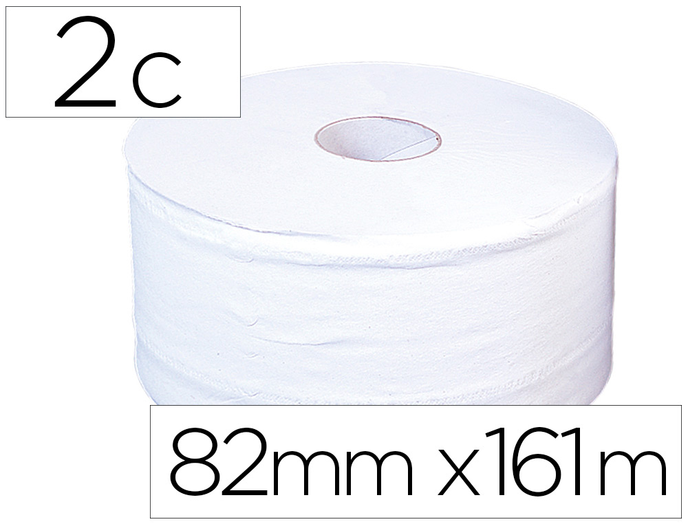 PAPIER HYGIENIQUE JUMBO 2c CELLULOSE BLANC MANDRIL 70MM  POUR DISTRIBUTEUR 75183