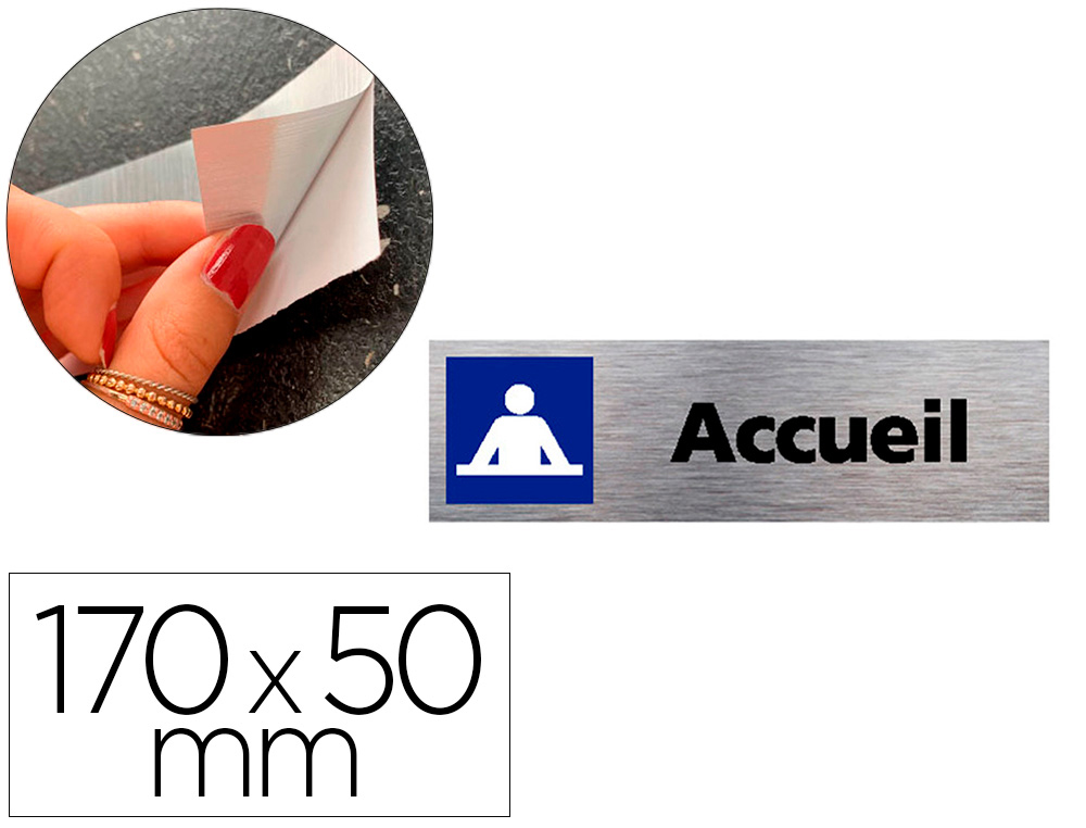 PLAQUE DE PORTE ACCUEIL SIGNALETIQUE BIZ AVEC         PICTOGRAMME EN ALUMINIUM      BROSSE 3MM DOUBLE FACE