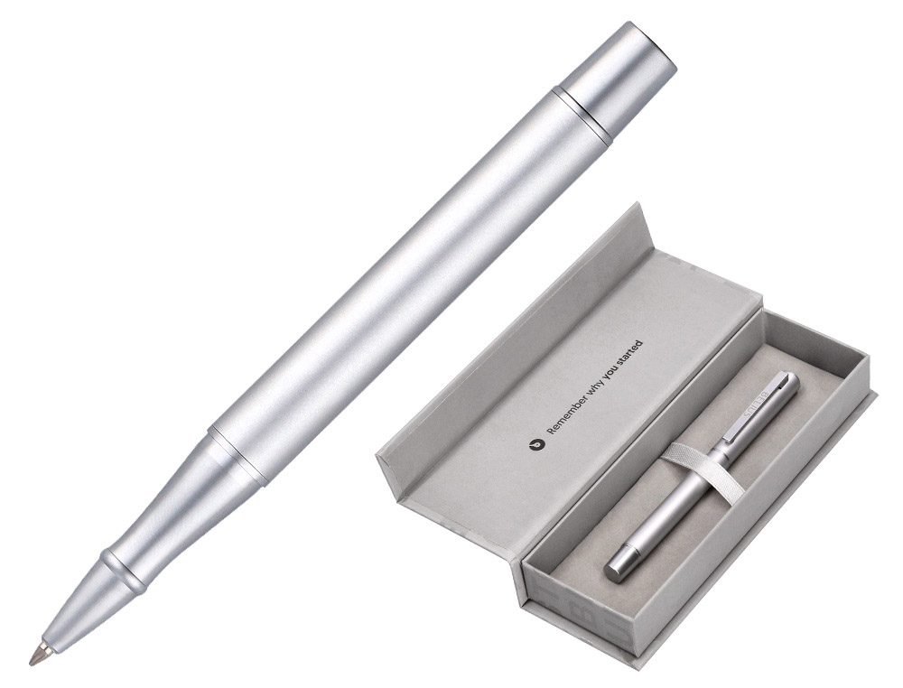 ROLLER BELIUS UNSTOPPABLE MONOCHROME ALUMINIUM ENCRE    NOIRE COLORIS ARGENT DANS     COFFRET CADEAU