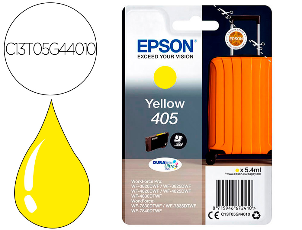 CARTOUCHE EPSON VALISE 405 JAUNE