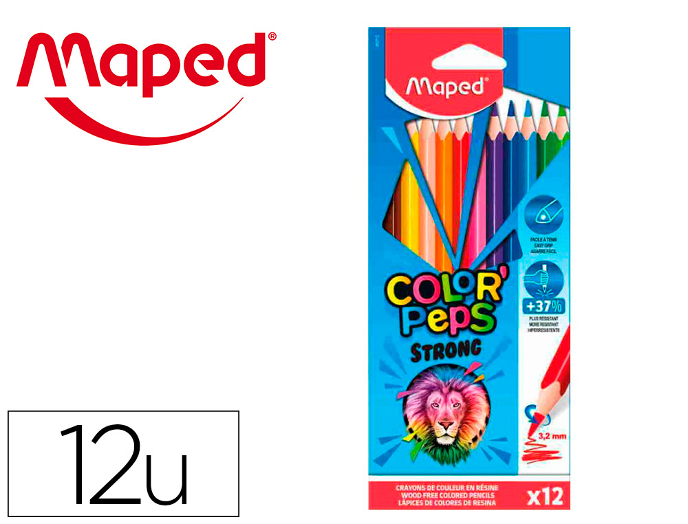 CRAYONS DE COULEURS MAPED STRONG ULTRA-R SISTANTS TUBE  M TAL POCHETTE DE 12
