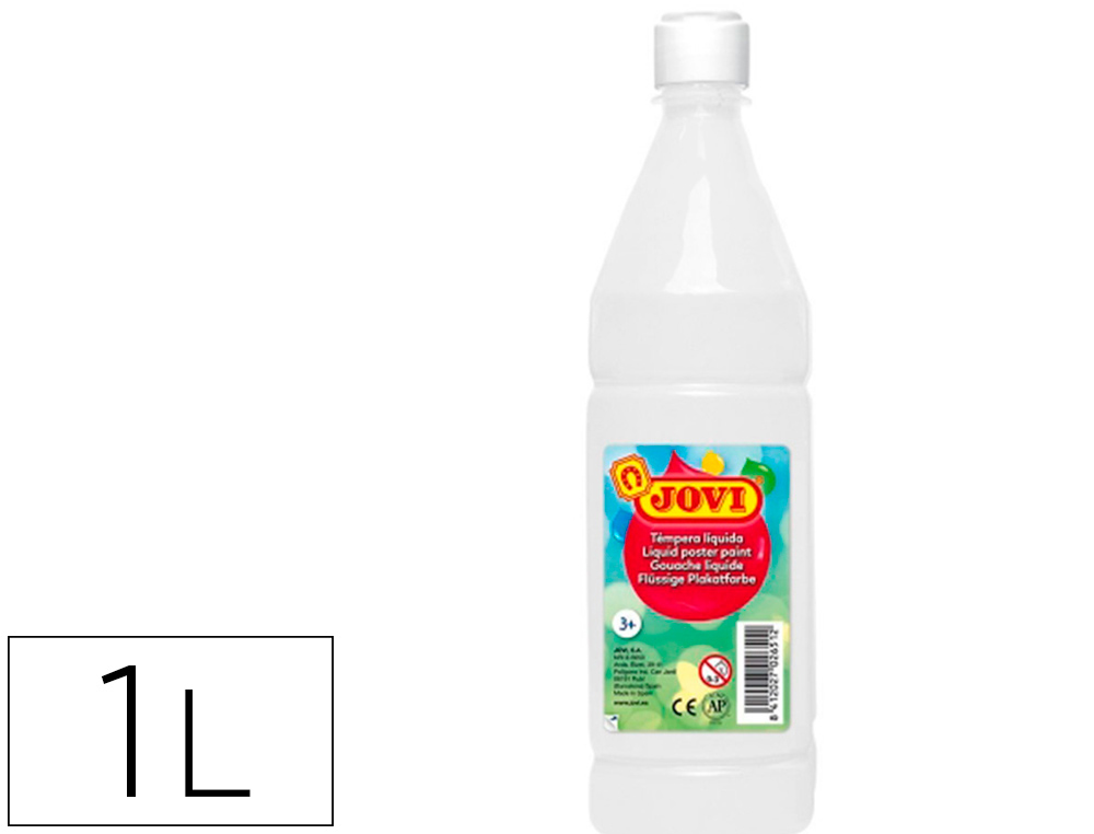 GOUACHE JOVI LIQUIDE BOUTEILLE 1000 ML. BLANC.