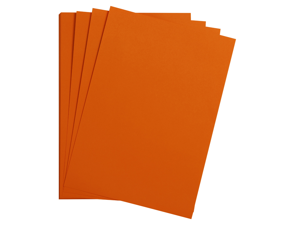 FEUILLE PAPIER CLAIREFONTAINE MAYA 270G 500X700MM COLORIS   ORANGE PAQUET 25 UNITES