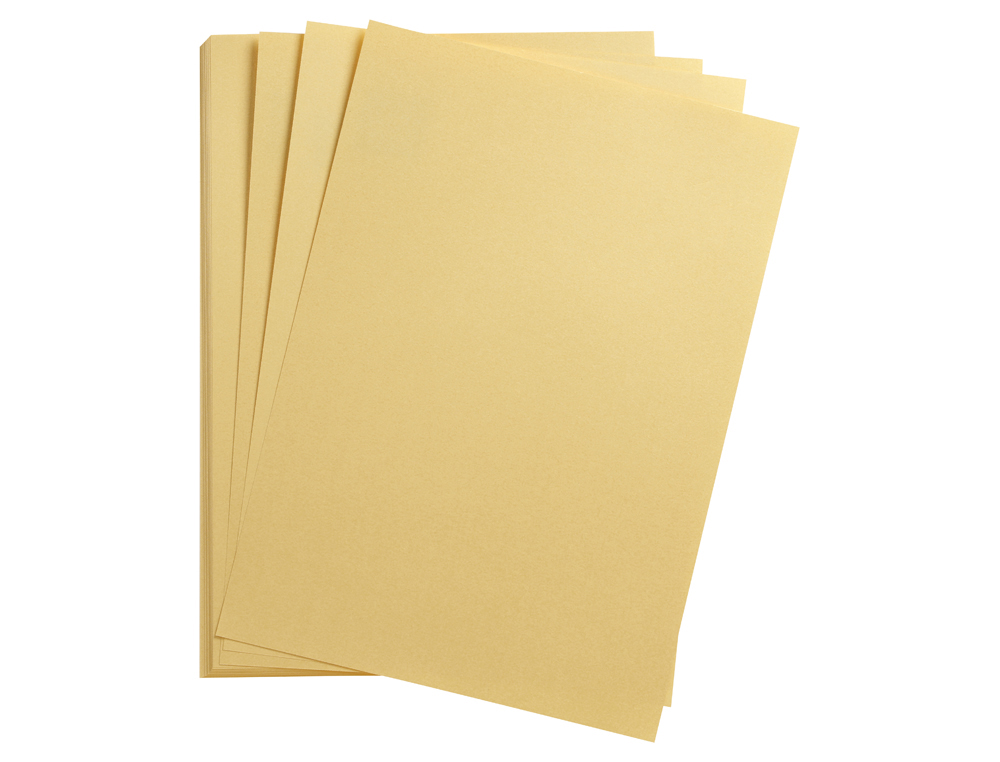 FEUILLE PAPIER CLAIREFONTAINE MAYA 270G 500X700MM COLORIS   OR PAQUET 25 UNITES