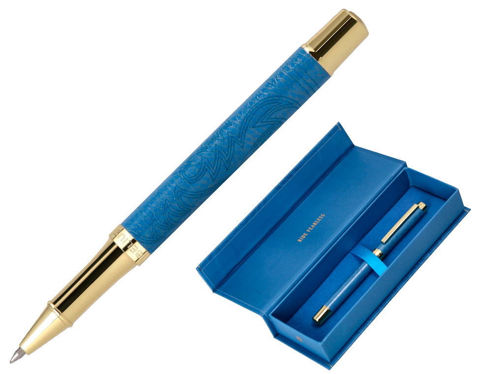 ROLLER BELIUS WILD WEST ALUMINIUM ENCRE NOIRE COLORIS BLEU MARINE DORE BOITE DESIGN