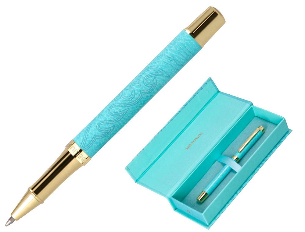 ROLLER BELIUS WILD WEST ALUMINIUM ENCRE NOIRE COLORIS BLEU TURQUOISE BOITE DESIGN
