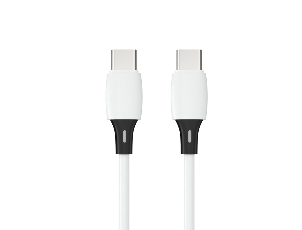 CABLE Q-CONNECT USB-C VERS USB-C PVC LONGUEUR 1M COLORIS BLANC