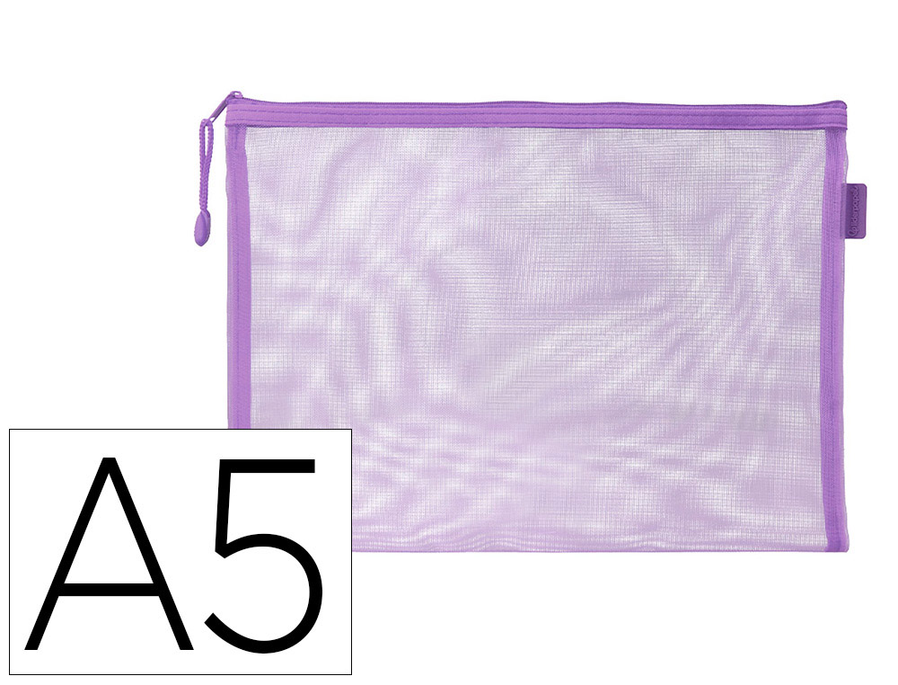 POCHETTE ZIP LIDERPAPEL A5 MULTIUSAGE FERMETURE ECLAIR   POLYESTER TRANSPIRABLE        COLORIS VIOLET