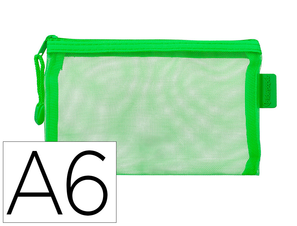 POCHETTE ZIP LIDERPAPEL A6 MULTIUSAGE FERMETURE ECLAIR   POLYESTER TRANSPIRABLE        COLORIS VERT PASTEL