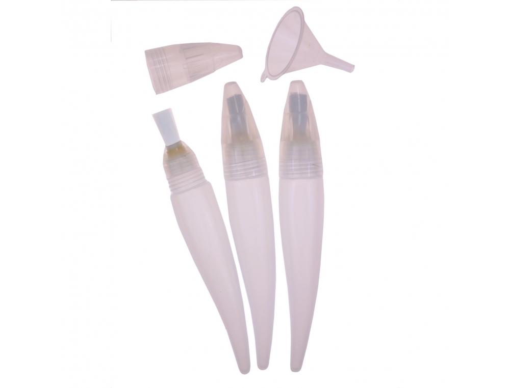 LOT DE PINCEAUX A RESERVOIR AVEC ENTONNOIR IDEAL POUR     GOUACHES LIQUIDES 3 UNITES