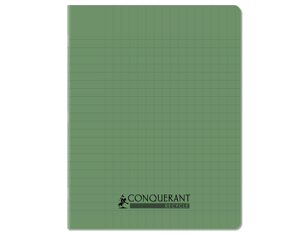 CAHIER CONQUERANT POPLYPROPYLENE RECYCLE        INDECHIRABLE ET LAVABLE 17X22 CM 96 PAGES SEYES VERT