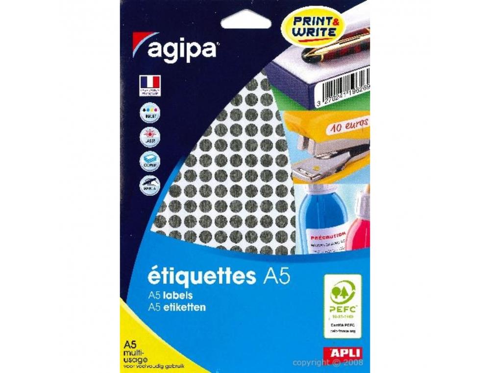 PASTILLES MULTI-USAGE APLI 8MM POCHETTE DE 10 COLORIS    NOIR 2940 UNITES