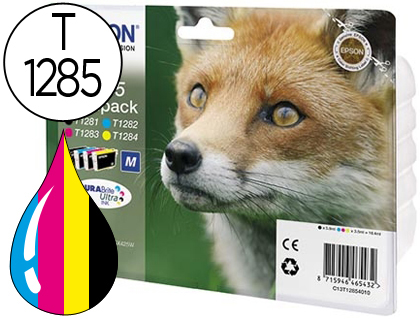 CARTOUCHE EPSON T1285 JET D'ENCRE C13T12854010 PACK 4 ENCRES