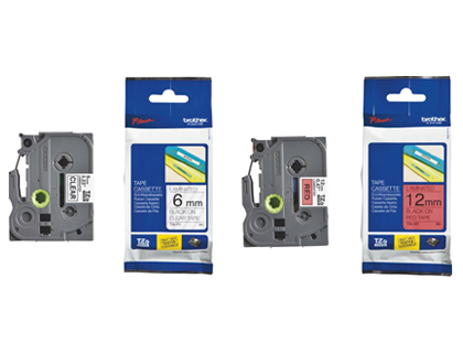 RUBAN LAMIN TZE POUR TITREUSE BROTHER P-TOUCH TZE441 18MM COLORIS IMPRESSION NOIR/ROUGE