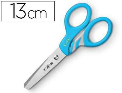 CISEAUX WONDAY CAÏD INOX 5/8 ANS GÂCHETTE ANTI-GLISSE LAMES INOX BOUTS RONDS 130MM DROITIER