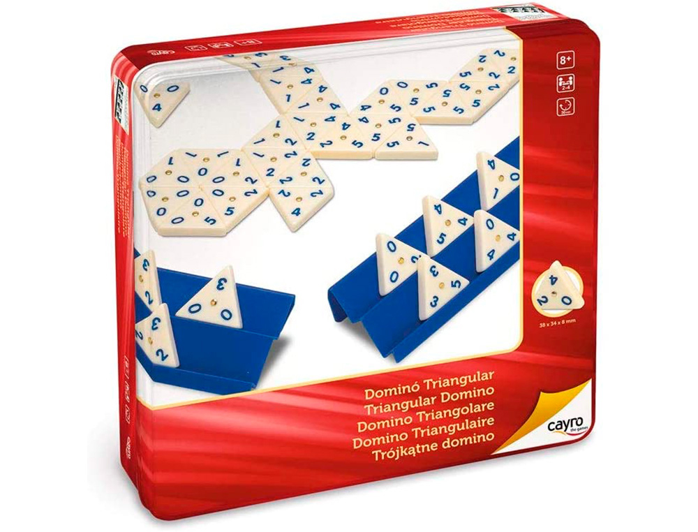 JEU DOMINO TRIANGULAIRE CONTIENT 56 DOMINOS 4 SUPPORTS BOTE