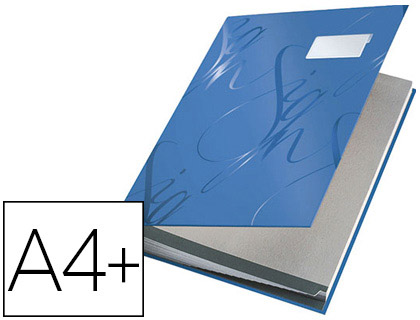 PARAPHEUR LEITZ DESIGN 18 ONGLETS RIGIDES OEILLETS INTERCALAIRES PORTE-ÉTIQUETTE 340X25X240MM COLORIS BLEU