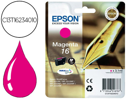 CARTOUCHE EPSON T1623 JET D'ENCRE C13T16234010 COULEUR MAGENTA 165P