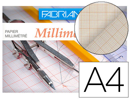 PAPIER MILLIMÉTRÉ FABRIANO 72G A4 297X210MM COLORIS BISTRE POCHETTE 12F