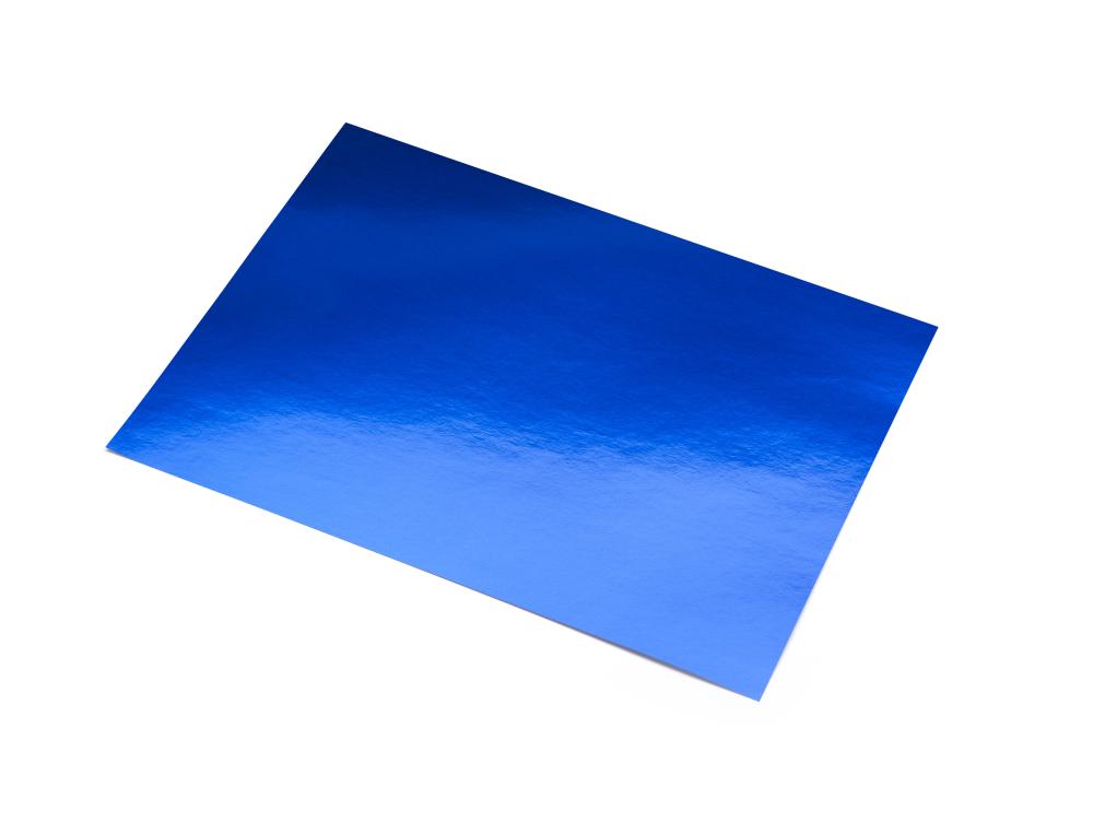 LOT DE 10 FEUILLES CARTONNES METALLISEE 500X650MM 225G     COLORIS BLEU