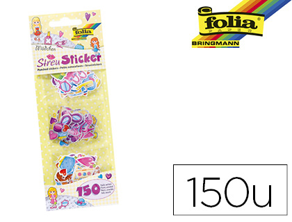 PETITS AUTOCOLLANTS FOLIA MOTIFS FILLE PAQUET DE 150 PICES
