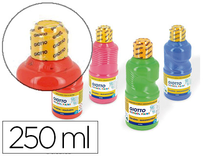 GOUACHE GIOTTO SCHOOL PAINT PRETE-A-L'EMPLOI              ULTRA-LAVABLE FLACON 250ML    LOT 4  COLORIS ASSORTIS JAUNE