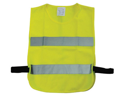 TABLIER CHASUBLE POLYESTER 120G/M2 SÉCURITÉ BANDE RÉFLÉCHISSANTE 5CM FERMETURE VELCRO 3/5 ANS CONFORME NORME EN471