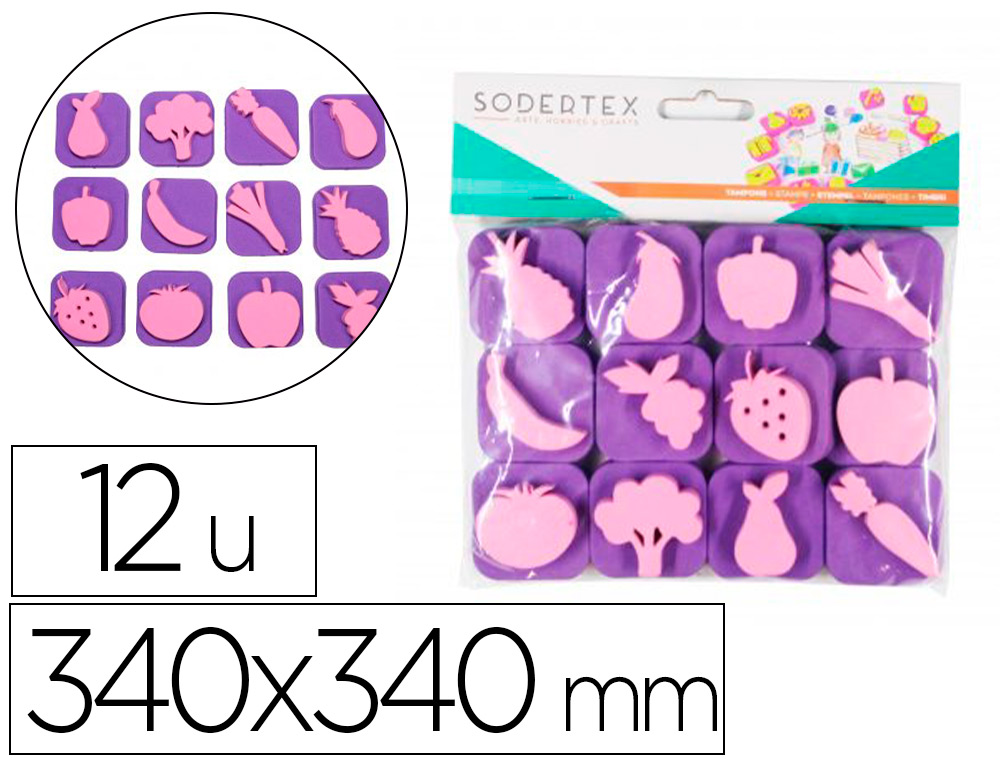 PACK DE 12 MINI TAMPONS EN MOUSSE EVA SODERTEX THEME AU  BON MARCHE DIAM. 340MM