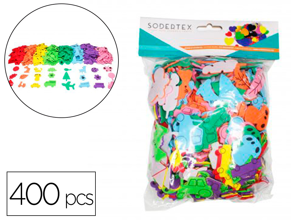 GOMMETTES SODERTEX EVA ADHESIVES 1,5MM 400 PCS 8     COLORIS ASSORTIS