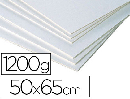 CARTON ENTRECOLLÉ CLAIREFONTAINE MI-FIN 50X65CM 1200G RECTO BLANC VERSO GRIS
