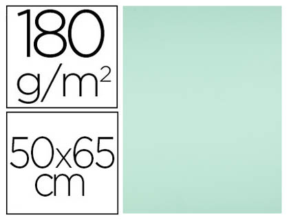 PAPIER CARTONNE LIDERPAPEL 50X65CM 180GR COLORIS VERT    PAQUET 25 FEUILLES