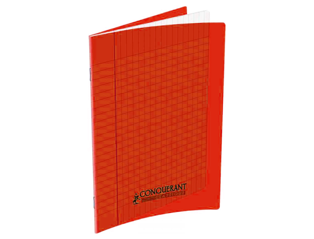 CAHIER CONQURANT POLYPROPYLNE A5+ 17X22CM 140 PAGES 90G SYS COLORIS ROUGE