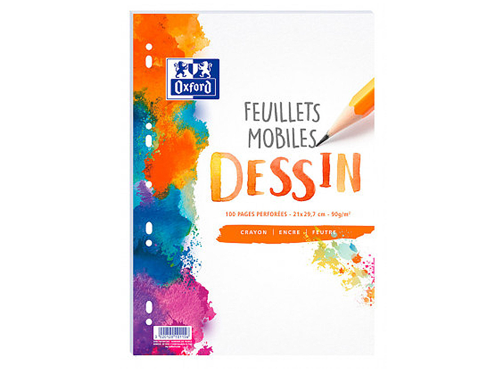 FEUILLET MOBILE OXFORD A4+ 240X320MM 100 PAGES 90GR RGLURE DESSIN PERFOR SOUS FILM