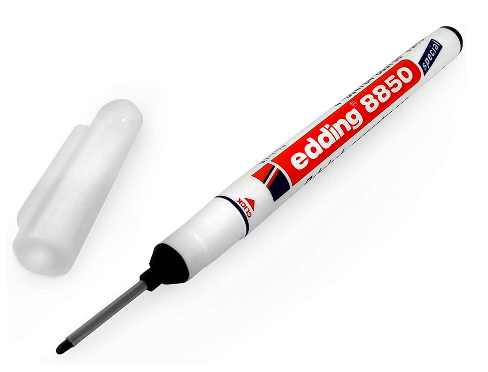 MARQUEUR EDDING PERMANENT DE PRCISION E8850  POINTE ULTRA LONGUE ET FINE 0.7/1MM FORME RONDE NOIR
