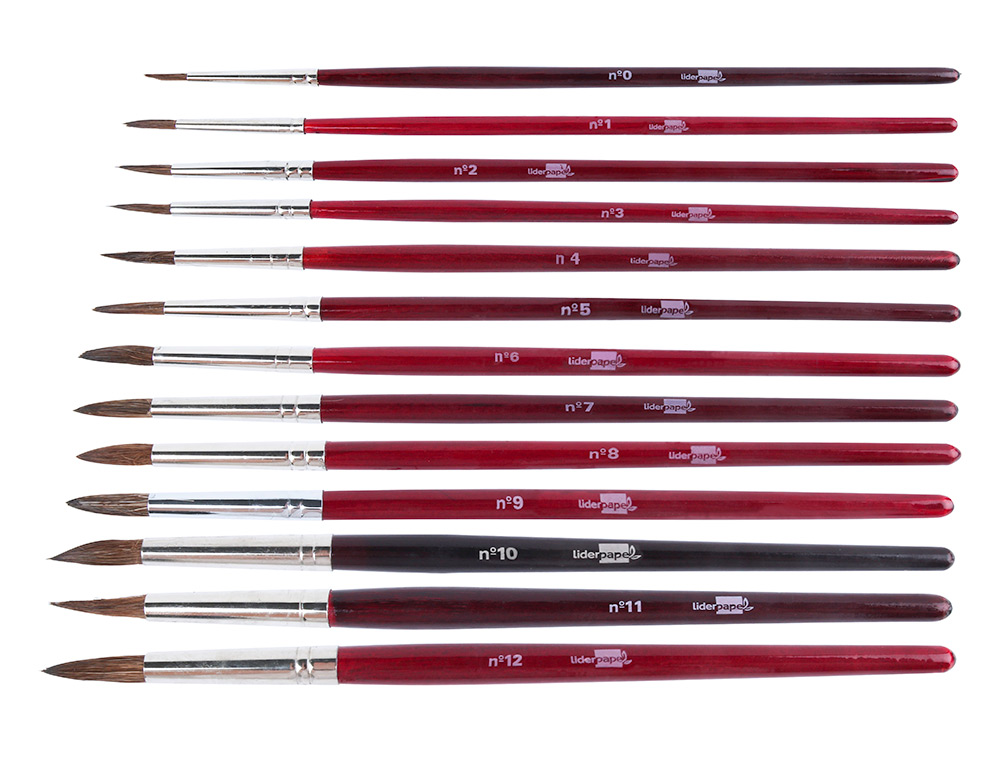 PINCEAU LIDERPAPEL BOIS VIROLE CHROME AQUARELLE N6