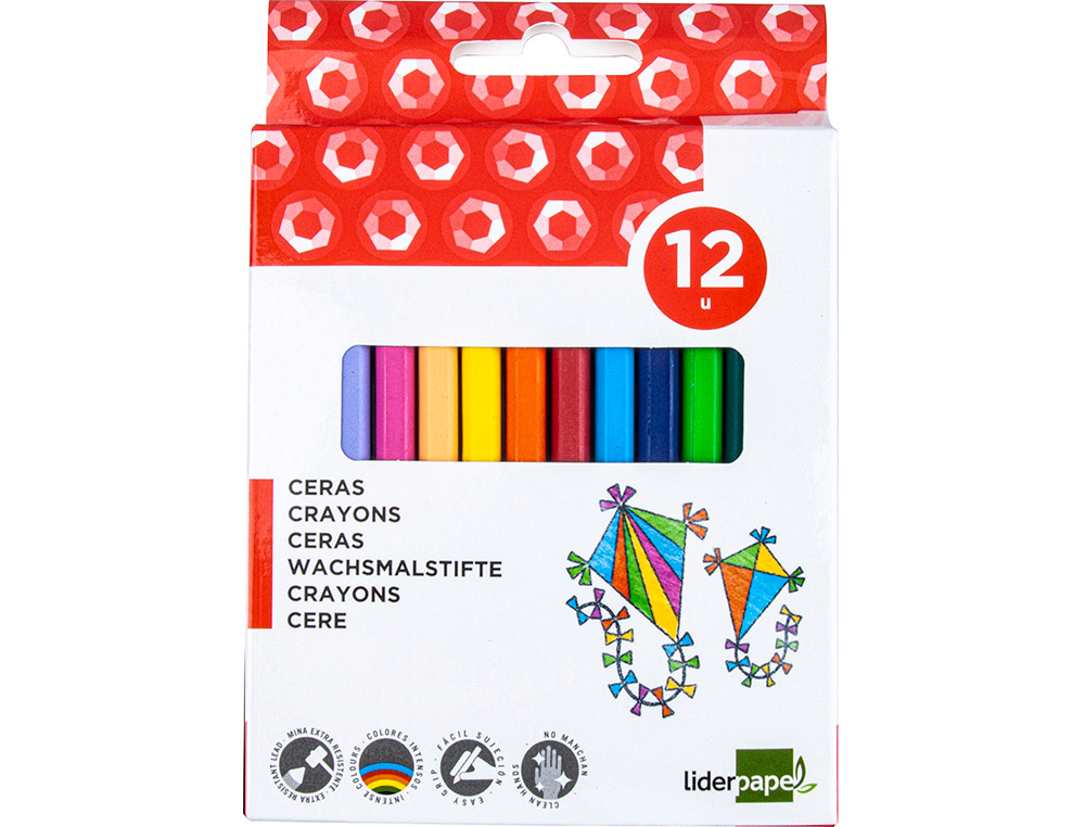 CRAYON CIRE LIDERPAPEL 115MM RSISTANT NON SALISSANT EFFAABLE TUI CARTON 12 UNITS