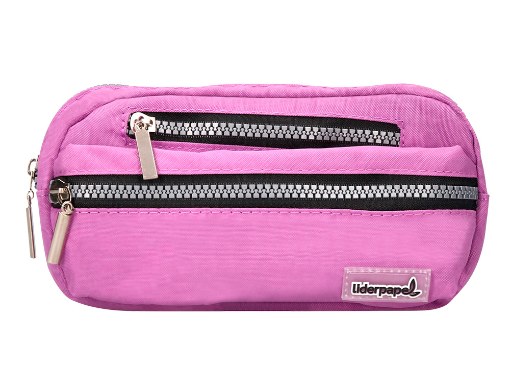 TROUSSE SCOLAIRE LIDERPAPEL LARGE OVALE 3 COMPARTIMENTS     195X40X100MM COLORIS VIOLE    T
