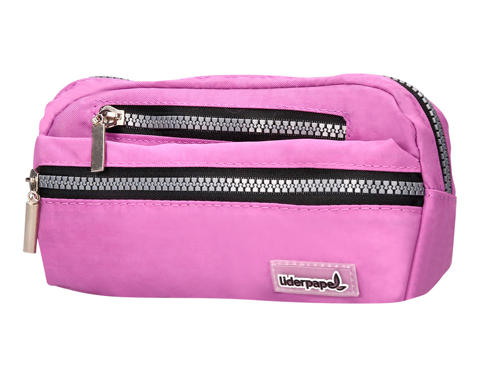 TROUSSE SCOLAIRE LIDERPAPEL LARGE OVALE 3 COMPARTIMENTS     195X40X100MM COLORIS VIOLE    T