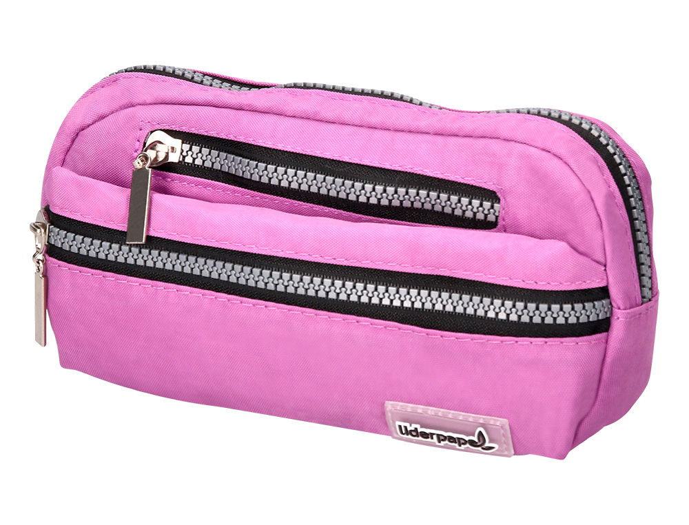 TROUSSE SCOLAIRE LIDERPAPEL LARGE OVALE 3 COMPARTIMENTS     195X40X100MM COLORIS VIOLE    T