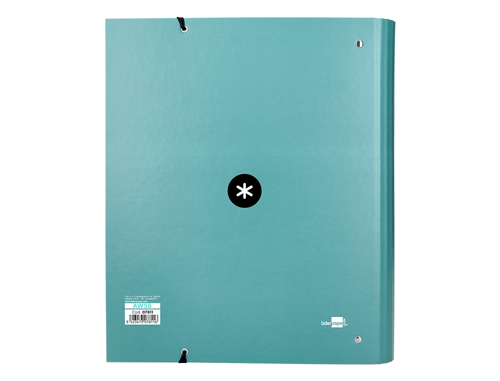 CLASSEUR ANTARTIK 4 ANNEAUX RONDS 40MM A4 CARTON REMBORD FEUILLETS MOBILES Q5X5 COLORIS MENTHE