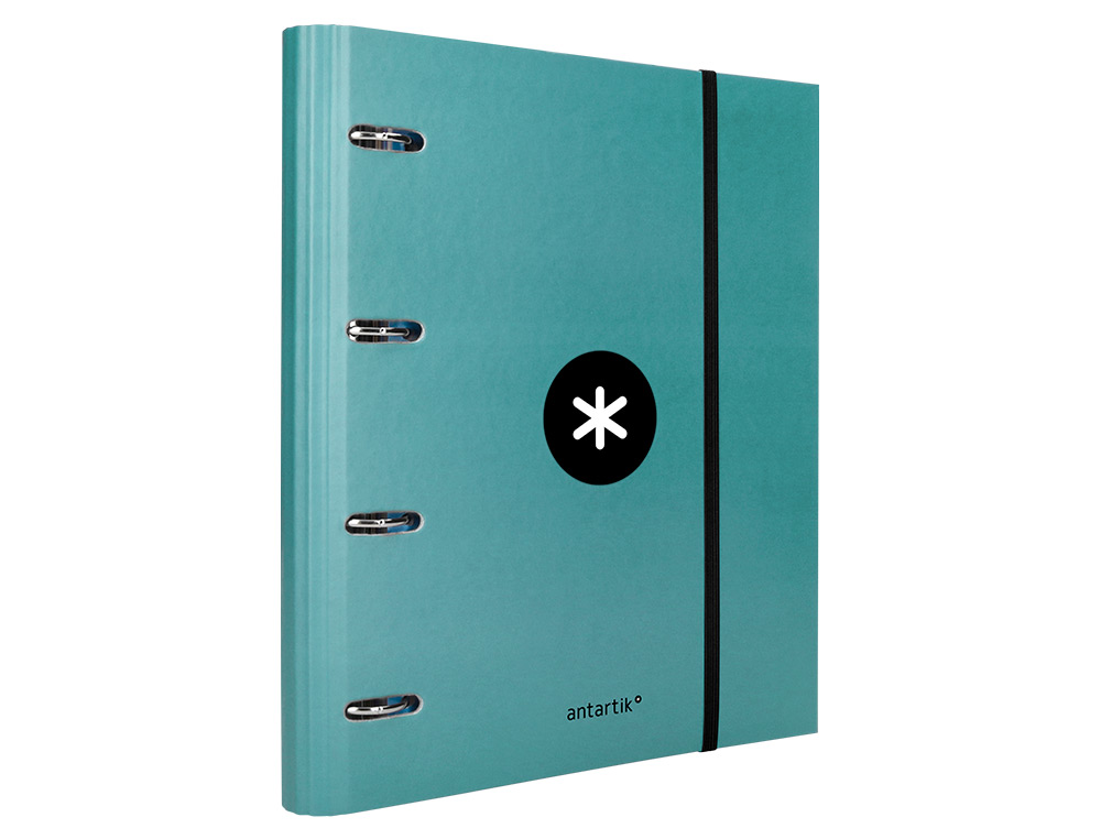 CLASSEUR ANTARTIK 4 ANNEAUX RONDS 40MM A4 CARTON REMBORD FEUILLETS MOBILES Q5X5 COLORIS MENTHE