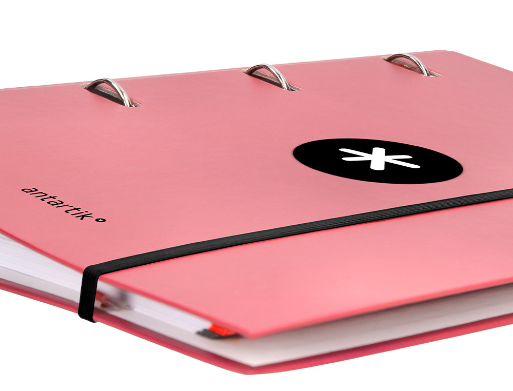 CLASSEUR ANTARTIK 4 ANNEAUX RONDS 40MM A4 CARTON REMBORD FEUILLETS MOBILES Q5X5 COLORISCORAIL