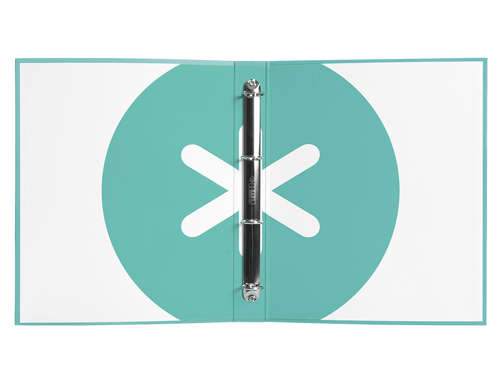CLASSEUR ANTARTIK 4 ANNEAUX RONDS 25MM A4 CARTON REMBORD COLORIS MENTHE