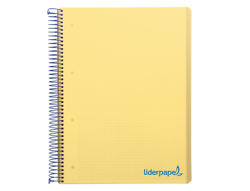 CAHIER SPIRALE LIDERPAPEL A4 MICRO WONDER 240 PAGES 90G    5X5MM 4 TROUS 5 BANDES        COULEURS JAUNE