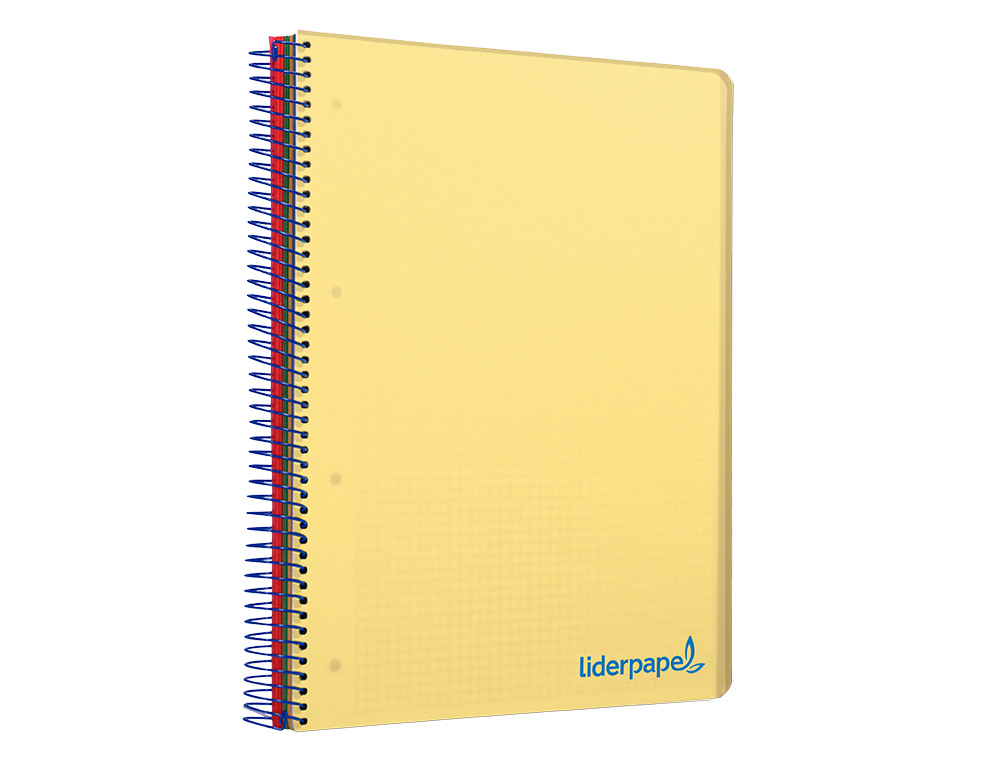 CAHIER SPIRALE LIDERPAPEL A4 MICRO WONDER 240 PAGES 90G    5X5MM 4 TROUS 5 BANDES        COULEURS JAUNE