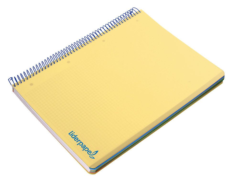 CAHIER SPIRALE LIDERPAPEL A4 MICRO WONDER 240 PAGES 90G    5X5MM 4 TROUS 5 BANDES        COULEURS JAUNE