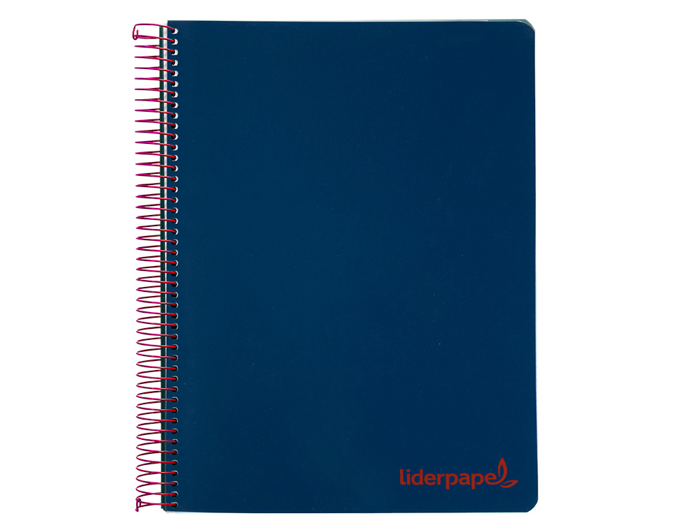 CAHIER SPIRALE LIDERPAPEL A4 MICRO WONDER 240 PAGES 90G 5X5MM 4 TROUS 5 BANDES COULEURS BLEU MARINE