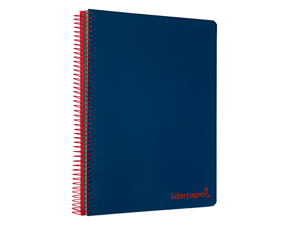 CAHIER SPIRALE LIDERPAPEL A4 MICRO WONDER 240 PAGES 90G 5X5MM 4 TROUS 5 BANDES COULEURS BLEU MARINE