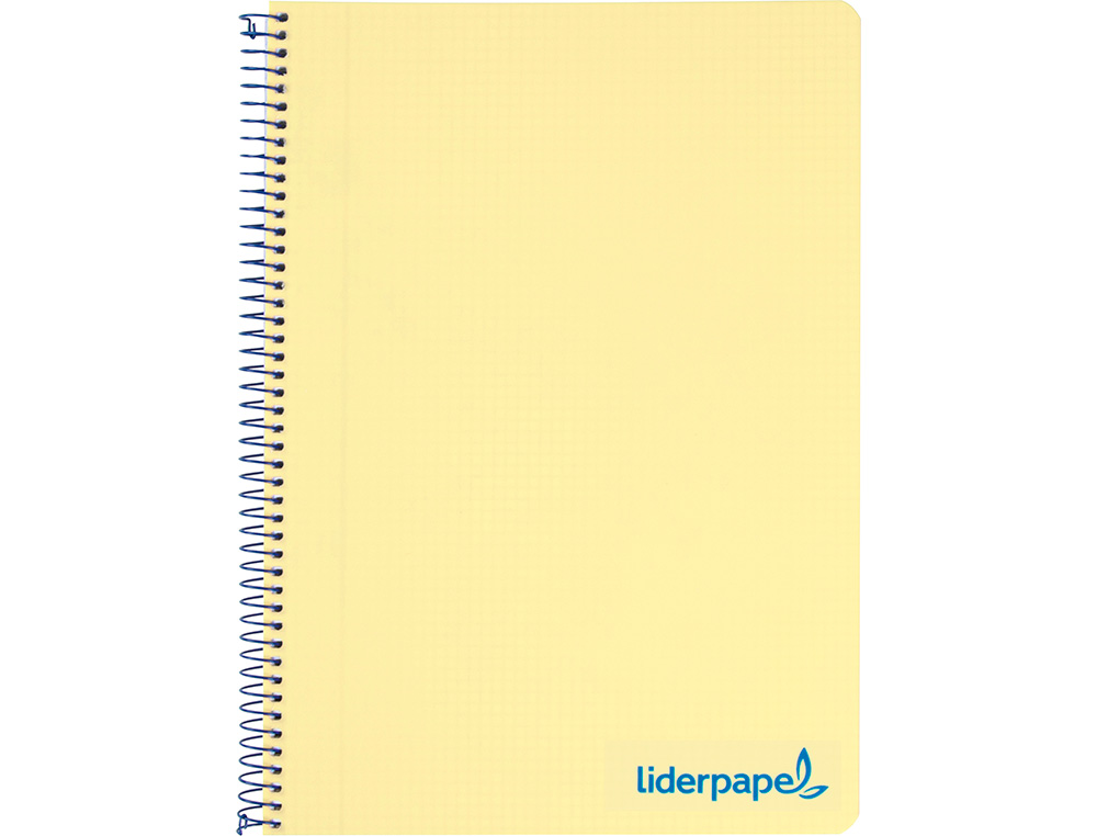CAHIER SPIRALE LIDERPAPEL A5 MICRO WONDER 240 PAGES 90G    5X5MM 6 TROUS 5 BANDES        COULEURS JAUNE